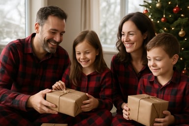 Winter family moment highlighting protecting the gift of sight - Ontario Association of Optometrists 